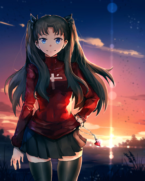 anonamosgraphics: commission of Rin Tohsaka from Fate/Stay Night