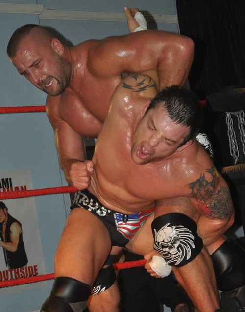 jakeslammer:  The Destruction of Davey Richards, Paul Stixx With The Huge Ab Stretch on Richards. Stixx Slamming His Fist Down Hard Into The Side and Ribs of Richards. 