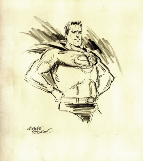 talesfromweirdland: Original Superman drawings by: his co-creator, Joe Shuster (image 1 Silver Agers