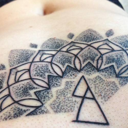 It&rsquo;s still healing  By @ladyflamingostar #tattoo #underbreasttattoo #dotwork #Žemyna #godd