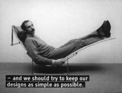 maxenrich:Poul Kjærholm in his PK24 Chaise Lounge