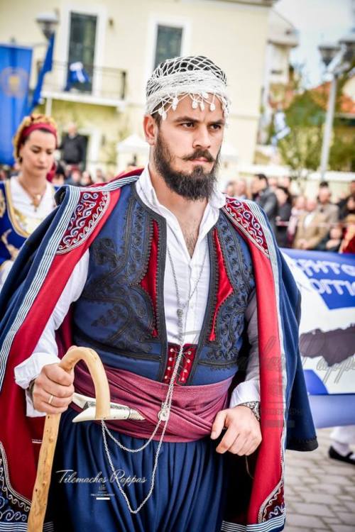 Another Cretan in folk costume in the 192nd anniversary of the Exodus of Missolonghi, Sacred City of