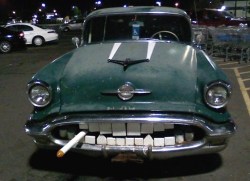 hotrodzandpinups:  the-real-sasquatch:    If I was a car, I’d be a ‘57 Olds smoking a  cigarette for damn sure 
