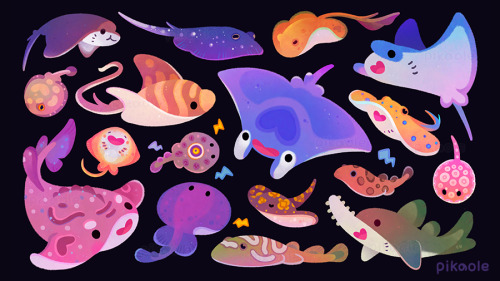 pikaole: Marine life artwork over the past year :)[ Patreon / twitter / insta / shop ]