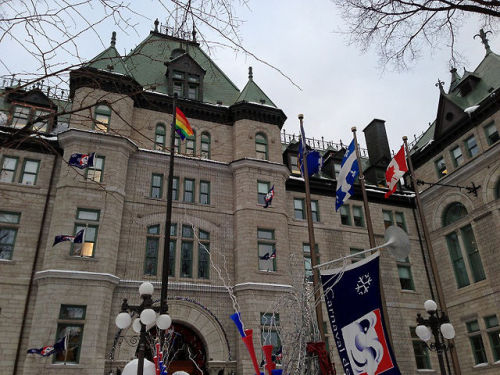 olympicanada:  Canadian cities are flying Pride flags outside their city hall buildings for the duration of the Olympics in protest of Russia’s anti-gay policies. From top to bottom: Ottawa, Edmonton, Toronto, Montreal, Calgary, Quebec City. (Vancouver