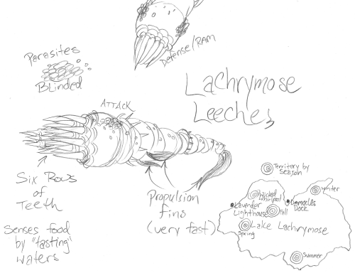 etbrown1412:“Lachrymose Leeches have six rows of very sharp teeth and one very sharp nose. They are 