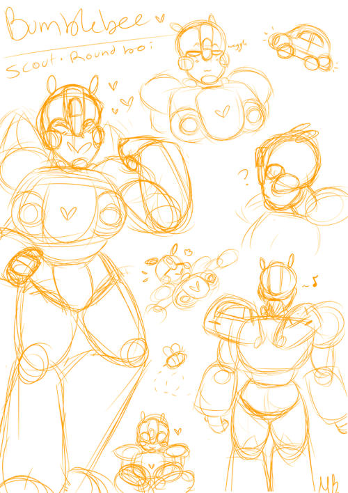 Workin’ on Character Refs, here’s a wip for Bumbleboi. I didn’t really use a specific series for his
