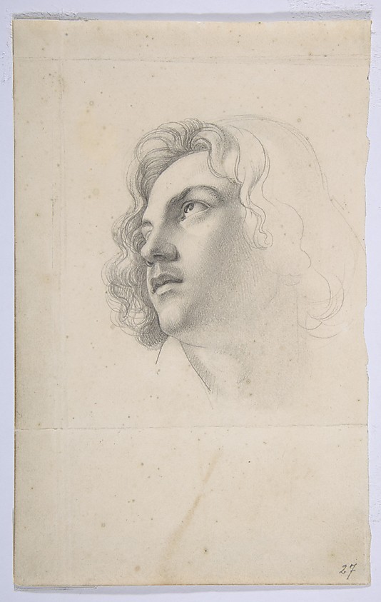 Heinrich Karl Anton Mücke (German, 1806–1891)Portrait of Alfred Rethel, Looking