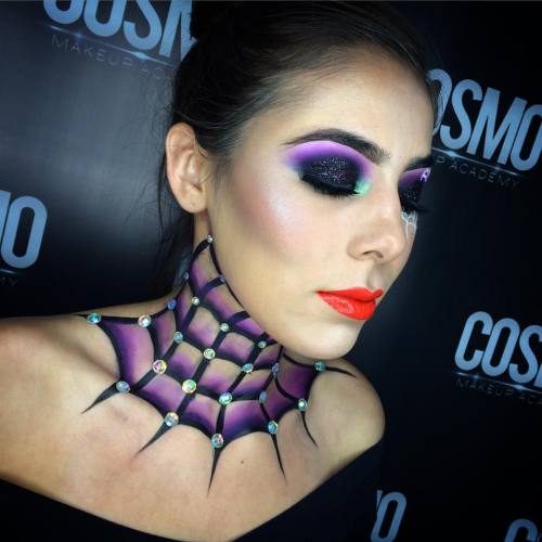 Today’s fantasy demo at @cosmomakeupacademy #makeup #Halloween #spider #spiderweb #cma #cosmo 