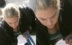 Starprivate:  Kate Upton Does Parking Cleavage Stunt  Kate Upton Trying Something