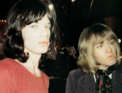 heresjohnnyinmymind:Mick Jagger & Brian