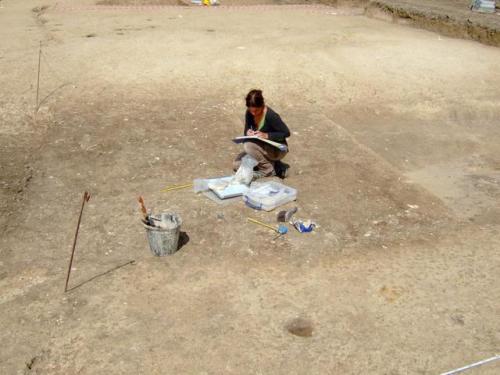 Neolithic causewayed enclosure at Burham (Kent, England).  Thisenclosure is located on the slope of 