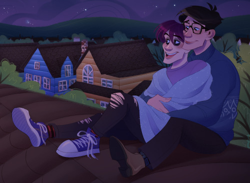 studiocuby:Stargazing Was commissioned by my lovely friend @sar-kasstic ! I really enjoyed drawing t