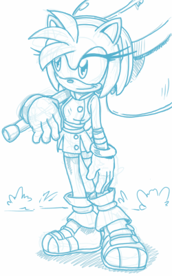 Quick sketch of Amy’s new look.