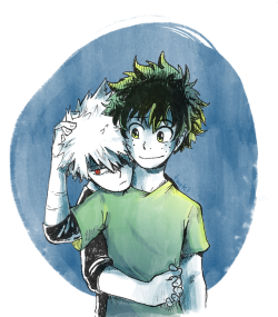 taytei:  have some bakudeku content i made for their ship week and of course missed the theme was: Backs  back hugs sleeping on backs crying into backs (idontliketheCOLORING) 