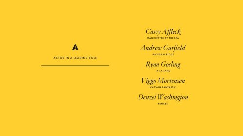  The 89th Academy Awards nominees: Acting Categories
