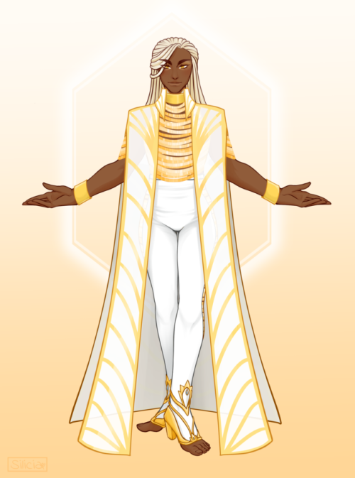 magicalplantprince:  silicia:  Got paired with @magicalplantprince for the   Bayonetta OC Redesign Project, and I chose Uriel! He has a such a nice design and aesthetic I immediately knew what I wanted to do. This was so much fun to design, I hope you