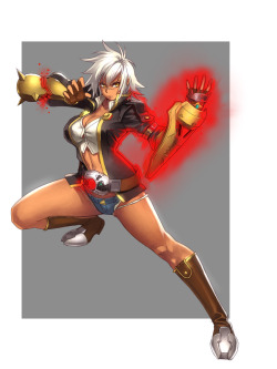 fandoms-females:  TMG #8 - Crimson Mercenary (   BlazBlue Bullet artby CaliburWarrior )   O oO &lt;3