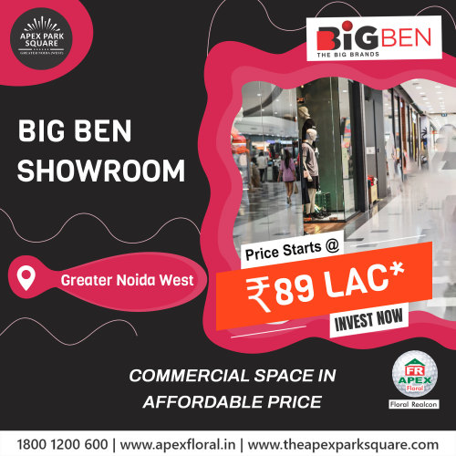 BiGBEN – The Big Brand Showroom Space Price Starts @ Rs. 89
Lac*. Come at Apex Park Square and Invest Now. You Can’t Miss This Opportunity
in Greater Noida West and get huge Discount. Hurry! Commercial Space in
Affordable Price! Call Us – 1800-1200-600 or Visit Us at https://theapexparksquare.com/ #ApexParkSquare#CommercialProperty#RetailSpaces#Offer#PropertyInvestment#RetailShops#BiGBEN#CommercialSpaces#Discount#BigBrandShowroom