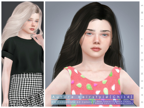 Aurora Hairstyle [Child]60 colorsNew textureNew meshCompatible with hatsSmooth bone assignmentHQ com