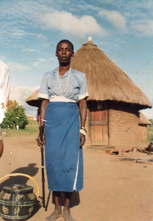 My grandma in Gwangwawa (Zimbabwe) wearing korekore n’anga (spiritual healer) attire, 1999. Sh