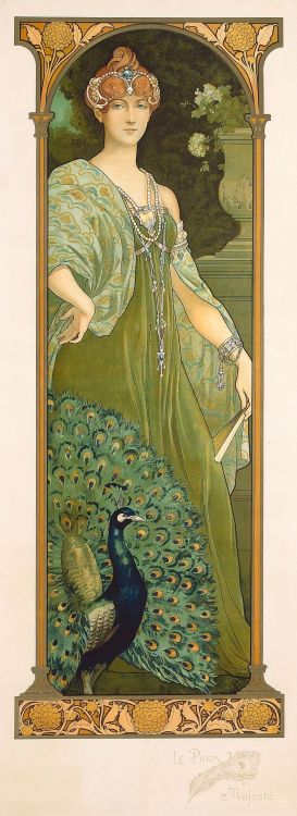 Elisabeth Sonrel (French, 1874 - 1953), &ldquo;Le Paon; Majeste&rdquo; (&ldquo;The Majestic Peacock&