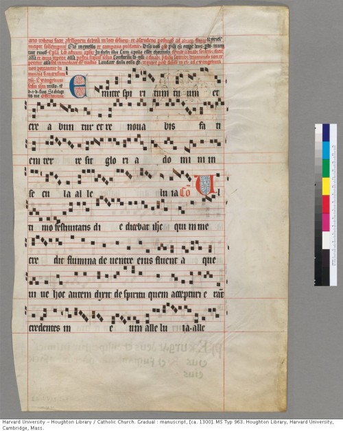 Catholic Church. Gradual : manuscript, [ca. 1300].MS Typ 963Houghton Library, Harvard University