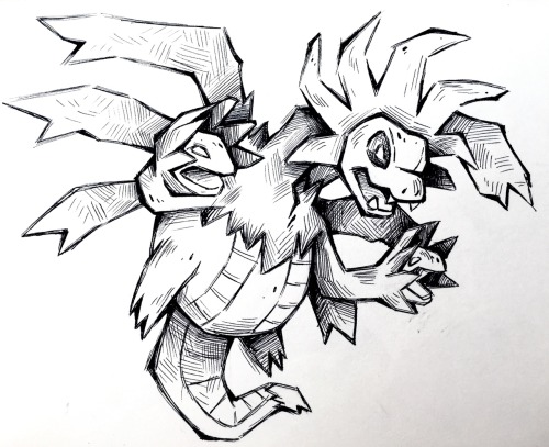 Inktober day 23! A doody Hydreigon