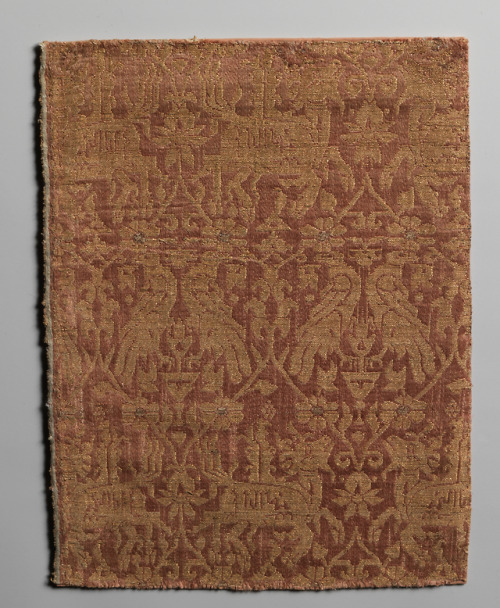 Textile, Medieval ArtMedium: Satin and plain weave, silk, gilt parchment and gilt membrane on linenF