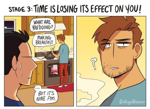 time-and-space-penguin: sweetpearportal: carldangerous: pr1nceshawn: The Stages of Not Leaving Your 