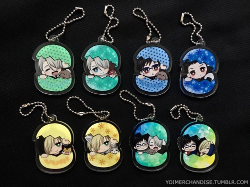 yoimerchandise: YOI x Neo Gate JOY CAN PREMIUM Acrylic Ballchain Charms Original Release Date:March 4th, 2017 Featured Characters (4 Total):Viktor, Makkachin, Yuuri, Yuri Highlights:Yes, I actually bought an 8-pack of fruity sports drink just for these.