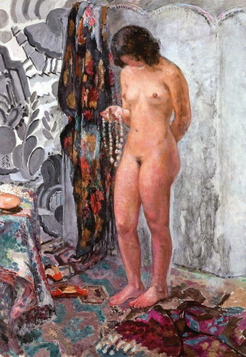 dappledwithshadow: Standing Nude with Necklace, Henri Lebasque c. 1923