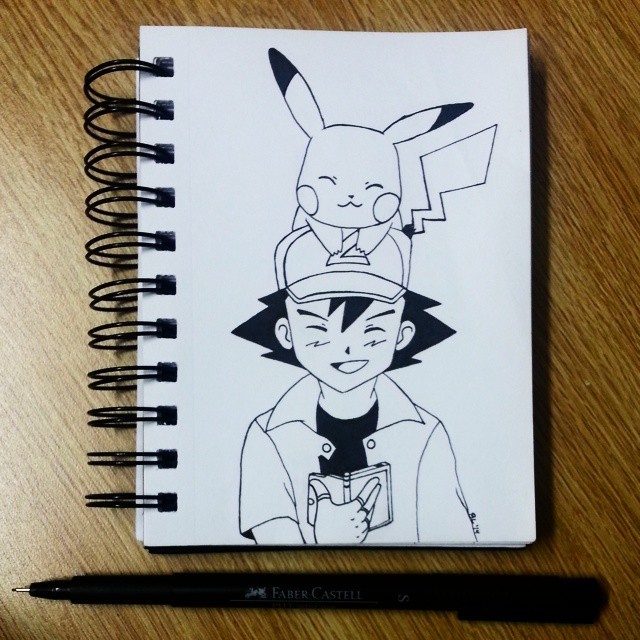 itsjustsomeasian:  5/31 Inktober drawing. Gotta catch ‘em all!