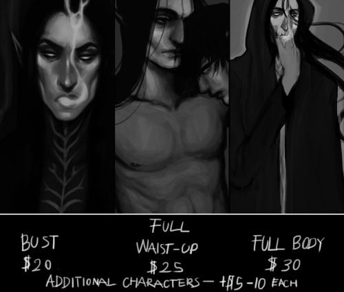 **NOTICE AS OF 9/16/16:**Please contact me for an estimate on waist-up and full body pieces while I adjust prices. Prices for busts are still exactly the same.A much needed update and some personal info:Every commission, no matter how small, is greatly