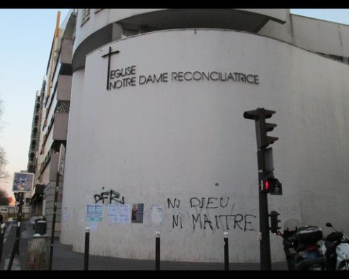 Some Paris graffiti from mayday 2016:“Neither cops – Nor prophets”“Even if God existed it would be n