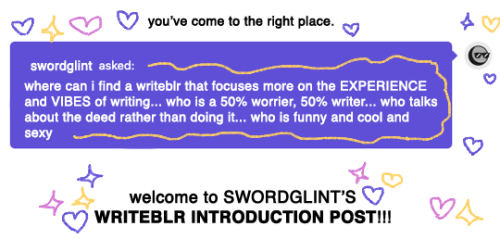 swordglint:HIYA, I’M EM.twenty four. she/her. mixed black. conceptualist of words ✓ over ACTUAL writ