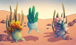 mellific:my quest to do succulent variations of every grass-type pokemon continues!