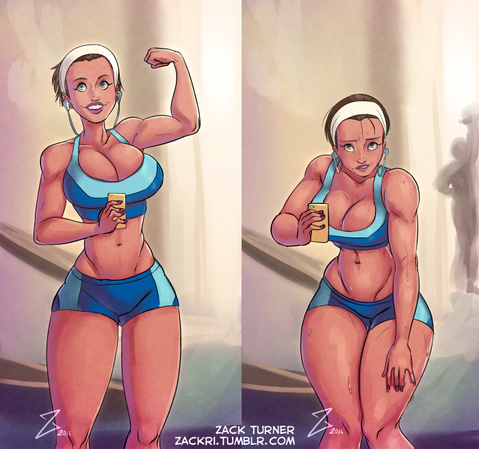 zackri:  Erika’s workout before and after. an instagram style photo… which is