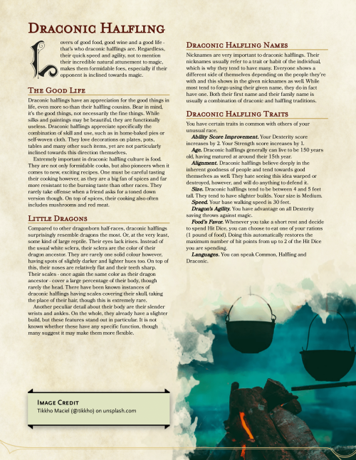 Dragonborn Half-RacesHomebrew for all of the dragonborn half-races possible with races from the PHB!