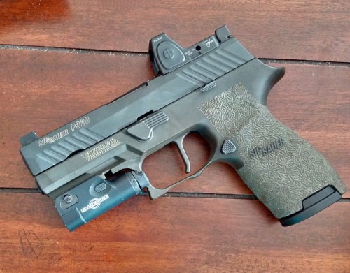 norseminuteman:Sig Sauer P320 Compact with Trijicon RMR, Surefire XC1, and Apex Tactical flat trigge
