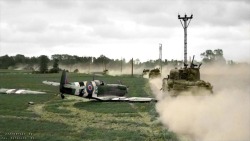 bmashine:    M4 Sherman passes a Spitfire