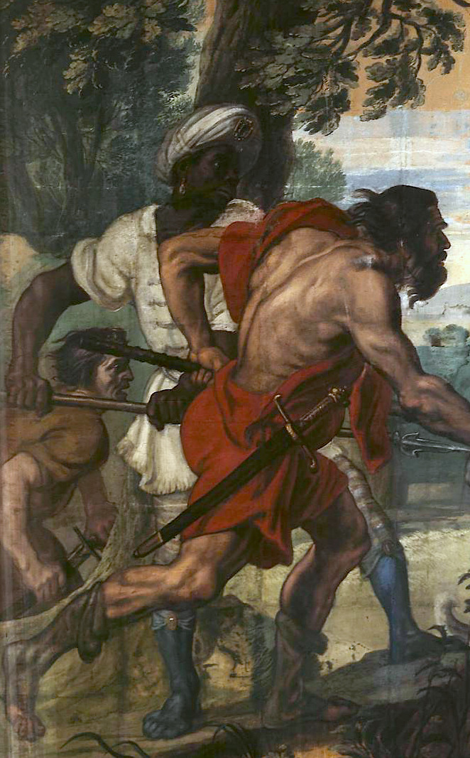 medievalpoc:  Pieter Boel; Abraham DiepenbeekDesign painting for a tapestry: Lion