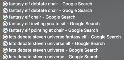 ziptoad:eraserheadbabydriver:please help me find fantasy elf debate chair hi nice to meet you