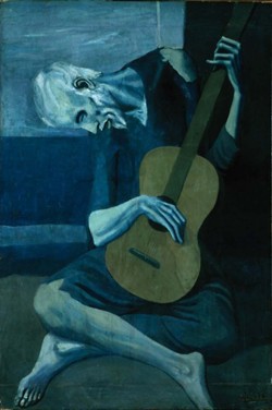 nymphsandsatyr:  The Old Guitarist, 1903Pablo Picasso  