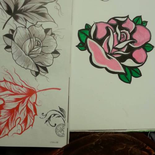 Porn Rose that I drew is on the right. Reference photos