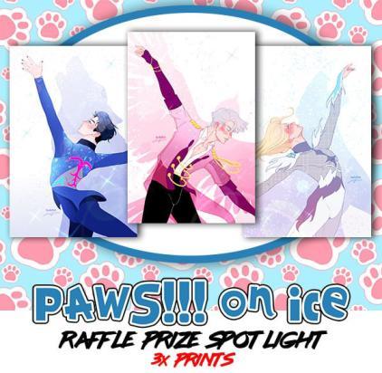 yoi-paws-on-ice-zine:First Prize Spotlight ~ Set of Three Exclusive Art Prints!Designed by @bullsfis