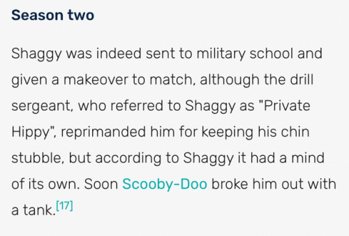 kermitpurple: snowradish: According to the Scooby Doo wiki Shaggy is canonically a draft dodger Like