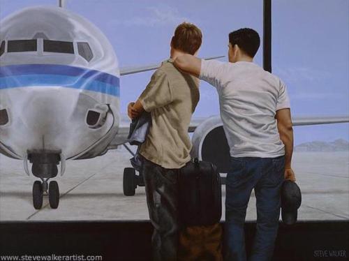 artoffreddieniem-blog:3.【爱人的世界】这是第三集💕我收集的最后一集  纪念加拿大同志画家STEVE  WALKER，他在2012年就离开我们了。他的画曾经是很多朋友的启蒙老师，我们同志不是选择，反同是他们的选择！我们的是深情的爱，值得爱，永远爱下去💕
