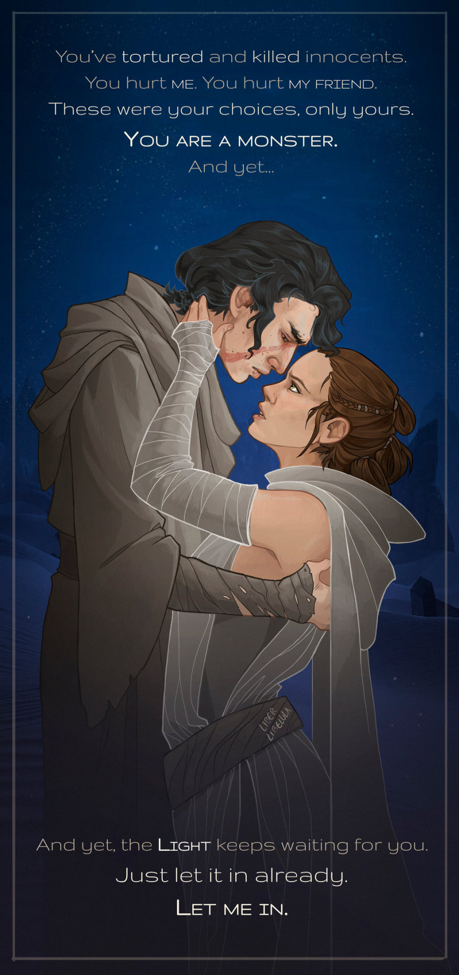 liberlibelulaart:  Reylo - Just let it in by LiberLibelula PRINTS AVAILABLE AT MY