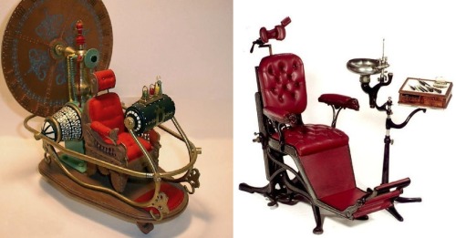 Left pic: The time machine (model) from the 1960 film of the same name (the bookwas written in 1895)